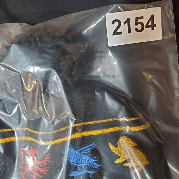 Harry Potter Hat Mens Black Knit Hogwarts Spell Out Embroidered Pom Pom Beanie - Picture 5 of 5